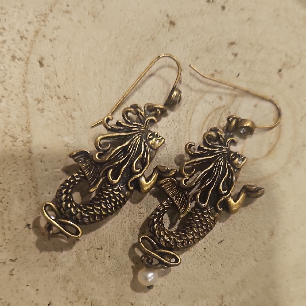 Gold Mermaid Earrings